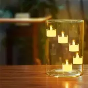 Hurricane Candle Holders with 5 LED Flameless Candles for Wedding & Home Decor