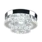 Mini Chandelier LED Crystal Ceiling Light 2 Layers Flush Mount Cool White
