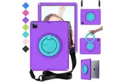 Handle Shockproof EVA Tablet Case for iPad Pro 13 Inch M4 (2024) with Shoulder Strap-Purple