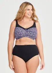 [Taking Shape] Taking Shape Wirefree Cotton Support Bra Size 20C in Print - Plus Size Women's Clothing Print