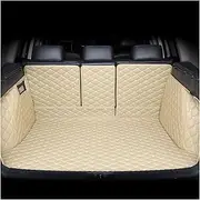 Full Coverage Car Rear Boot Leather-Mat, Compatible with Subaru Forester 2019-2023 2024 2025, Cargo Tray Liners Anti-Scratch Anti-Slip Carpets, Trunk Pad(E-Beige)