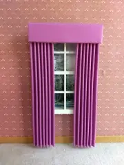 Gumdrop Pink Dollhouse Curtains 1:12 Scale