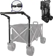 Universal Folding Wagon Push Handle Attachment With Stainless Steel Connectors, Foldable Push Pull Bar for Collapsible Costco/Garden Carts/Stroller, Whether Round or Square Metal Frame