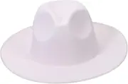 [SAFIGLE] Classic Two Tone Felt Fedora Hat Wide Brim Jazz Hat for Men and Women Fashionable Accessory for Events Present for Family and Friends