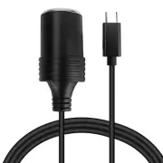 USB Type C to 15V Car Cigarette Lighter Socket Female Converter Adapter Cable