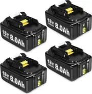 Compatible 2Pack 8.0Ah BL1860B Replacement for Makita 18V Batteries Compatible with Makita Batteries BL1850 BL1830 BL1860B BL1860 BL1830B BL1840 BL...