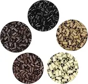 500 PCS Micro Rings Links Beads 3.5x3.0x6.0mm Copper Tubes for Feather I Tip Hair Extensions (Black)