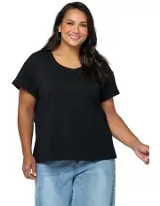 [Indigo Tonic] Nina Slouch Tee in Black