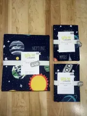 Pottery Barn Kids Glow in Dark Solar System duvet full/queen 2 Shams