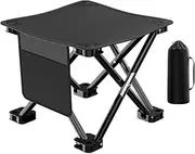 Portable Camping Stool, Mini Folding Stool for Adults Camping Foldable Chairs, Aluminum Bracket with Carrying Bag Lightweight Portable Folding Travel Stool for Gardening, Hiking, BBQ, Fishing