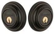 Grandeur GEOGEO_DBLCYL_238 Georgetown Solid Brass Rose Keyed - Bronze