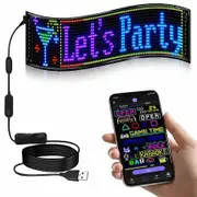 Programmable LED Signs Flexible LED Advertising Sign Bluetooth APP Custom Editor Animations/Text/Graffiti (59 x 12cm)