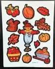Vintage Hallmark Thanksgiving Fall Harvest Scarecrow Sticker Sheet