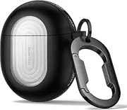 SURITCH Magnetic Bumper Cases for Google Pixel Buds Pro 2 (2024) and Pixel Buds Pro (2022) Case Cover, Rugged Shockproof Protective Covers with Carabiner & Cleaning Kit & Removal Tool, Black