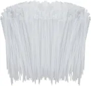 1000 Pcs White Zip Ties 6 Inch Clear Self-Locking Nylon Cable Ties