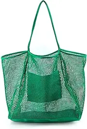 [Hoxis] Mesh Beach Tote Womens Shoulder Handbag