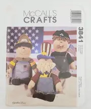 McCall's Crafts 3841 17" Uncle Sam, Fireman & Policeman Jean Pocket Dolls