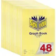 Spirax 132 20 Pack 48 Pages Graph Book 5mm Grids A4 Bulk (Yellow)