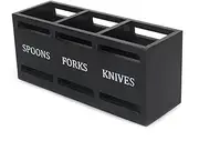 Vbvbip Eco-Friendly Cutlery Organizer | Kitchen Drawer Divider for Flatware Storage | Portable & Space-Saving Design, Black