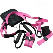 Pink Hanging Home Gym Suspension Belt Trainer Kit