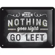 Nostalgic Art 15x20cm Small Wall Hanging Metal Sign Go Left Home/Cafe Decor
