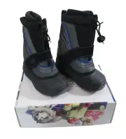 NIB Chill Chasers By Buster Brown Toddler Boys Lil Snowdrift Boots 8 Black/Grey