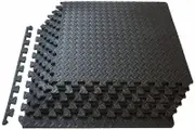 MORGAN Tatami Jigsaw Interlocking Gym Floor Mats 1cm Black