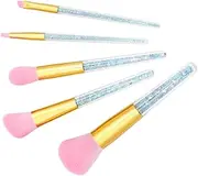 MUSISALY 5Pcs Makeup Brush for Women Professional Cosmetics Brushes with Transparent Handle Includes Foundation Eyebrow and Powder Brushes for Daily and Professional Use