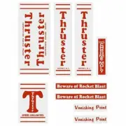 Thruster - Vanishing point RED T on CLEAR decal set - old school bmx