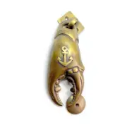 mud crab CLAW anchor shape DOOR KNOCKER 7" solid heavy brass hollow banger B