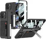 LBYZCASE for Google Pixel 9 Pro Fold Case with Card Holder and Kickstand,[Magnetic Hinge Protection][All-Inclusive Protection] Anti Scratch Phone Case Cover for Google Pixel 9 Pro Fold (Carbin)