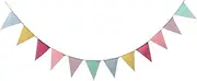 Party Decorations 4M 12 Flags Vintage Colorful Burlap Linen Bunting Flags Pennant for Happy Birthday Party Wedding Garland Decoration Candy Bar (Color : 1PCS Flag String)