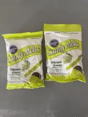 Wilton Candy Melts vibrant GREEN - Melting Wafers -Vanilla Flavor 12 oz- 2 NEW