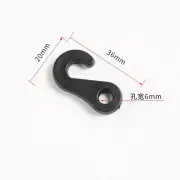 Plastic Snap Clip Hooks Buckle Tent Hook for 6mm Diameter Rope Black 30 Pcs