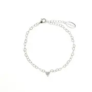 SWEETHEART HEART CHAIN BRACELET SILVER