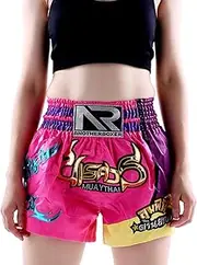 CAMBOS MMA Shorts, Muay Thai, Martial Arts, Cage Fight, BJJ, Boxing, Grappling Fighting Shorts for Men Women Kids(Pink 2,Medium)
