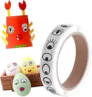 Gogogmee 2rolls DIY Eye Label Stickers Colorful Black White Eyes Stickers for Craft Projects Easy to Use Blank Labels for Dolls and Models for Students