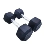 Rubber Hex Dumbbells 20kg Pairs
