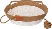 Cat Basket Bed - Basket for Bed | Cat Storage Basket | Cotton Rope Woven Cat Bed | Foldable Nest Mat Pad Cushion for Small Pets Furniture Protection Rabbits Puppy Toys | Nursery Room Decor