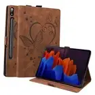 Case for Galaxy Tab S10 Plus/S9+/S8+/S7+/S7 FE,Embossed Butterfly 01 Brown