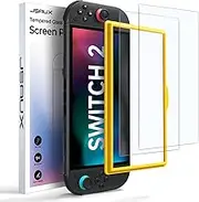 JSAUX Anti-Glare Screen Protector for Nintendo Switch 2 (2025), [2-Pack] Matte Glass Protector 9H Hardness Easy to Install with Guiding Frame Scratch Resistant Tempered Glass