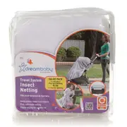 2pc Dreambaby Travel System Insect Netting Baby 0m+ For Stroller/Carriers White