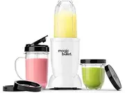 Magic Bullet 200W Value Pack, White, Light weight, compact, personal blender, ideal for Mixing, Whipping, Blending, Chopping, (MBR-1107GW)