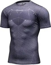 [Red Plume] Men's Compression Sports Shirt Short Sleeve Bat Athletic Tank Top