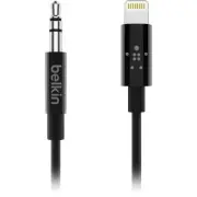 Belkin Lightning to 3.5mm Audio Cable - 90cm - Black MFI-Certified - iPhone X /