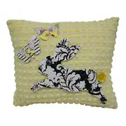 NEW Handmade Leaping Bunny Pillow Vintage Chenille Bedspread