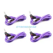 4X 4FT 3.5MM AUX L JACK M/M AUDIO STEREO CABLE PURPLE FOR IPHONE 5S 5C IPOD NANO