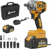 Conentool 680Nm(500ft-lbs) Cordless Impact Wrench High Torque, 1/2 Power Battery Impact Gun w/ 4.0Ah Battery, Fast Charger
