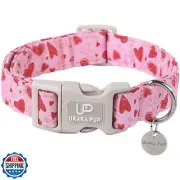 UP URARA PUP Pink Heart Dog Collar with Quick Release - Valentine's Day Gift