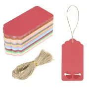 120Pcs Kraft Paper Gift Tags String 3.5 x 1.6 Inch Wing Shape Multicolored